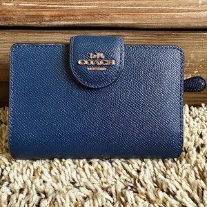 Coach Navy Blue Textured Wallet